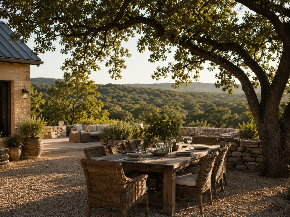 Texas Hill Country landscape at golden hour