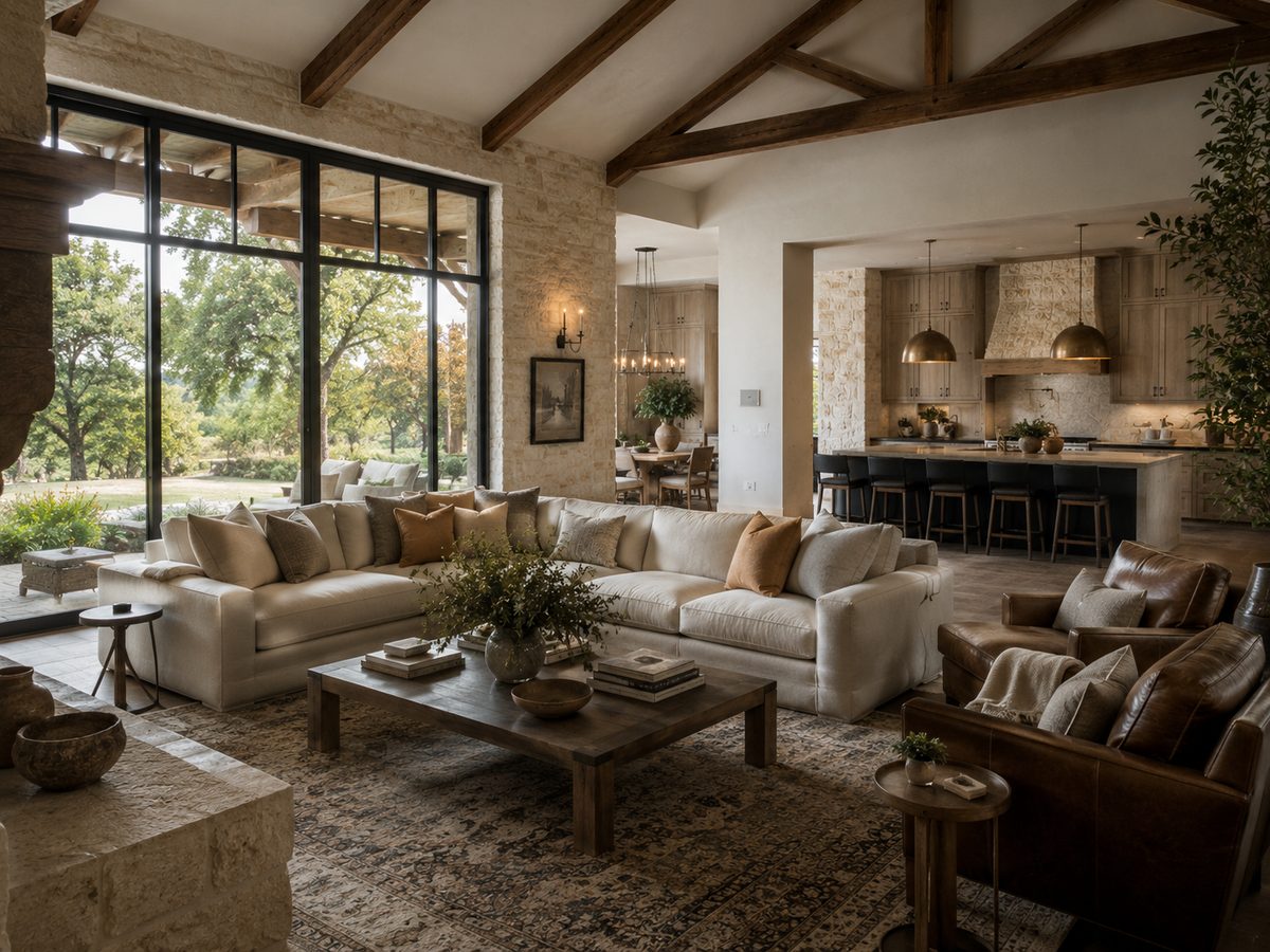 Interior of a Hill Country ranch home prepared for sale