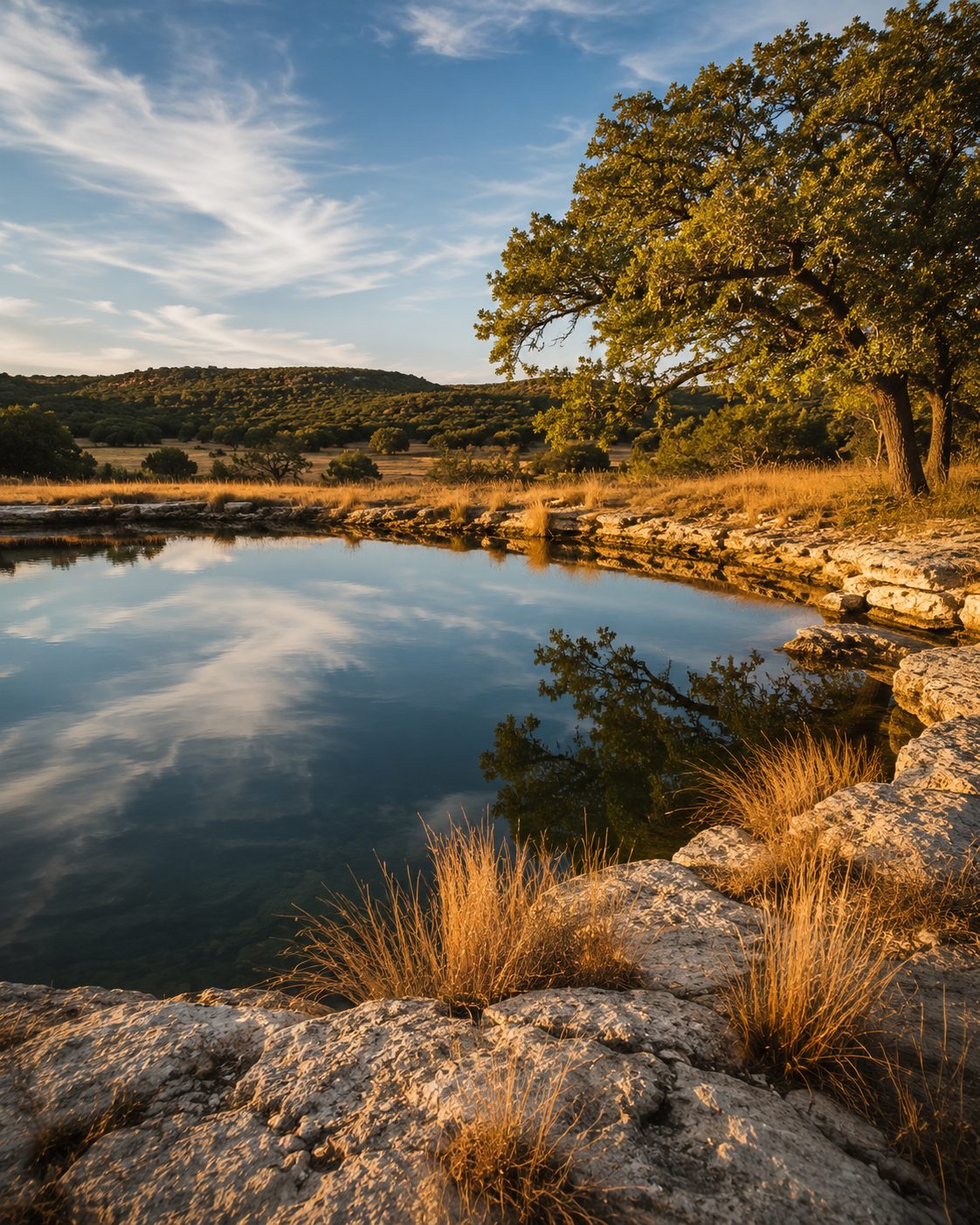 Stock tank on Texas Hill Country land — Blanco County
